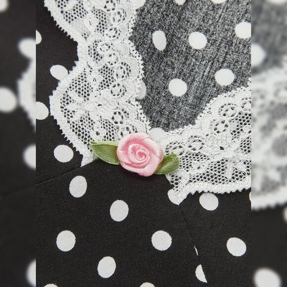 Polka Dot Lace-Trim Dress - Picture 5 of 5